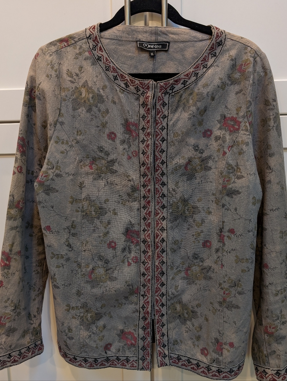 Minkas gray floral jacket